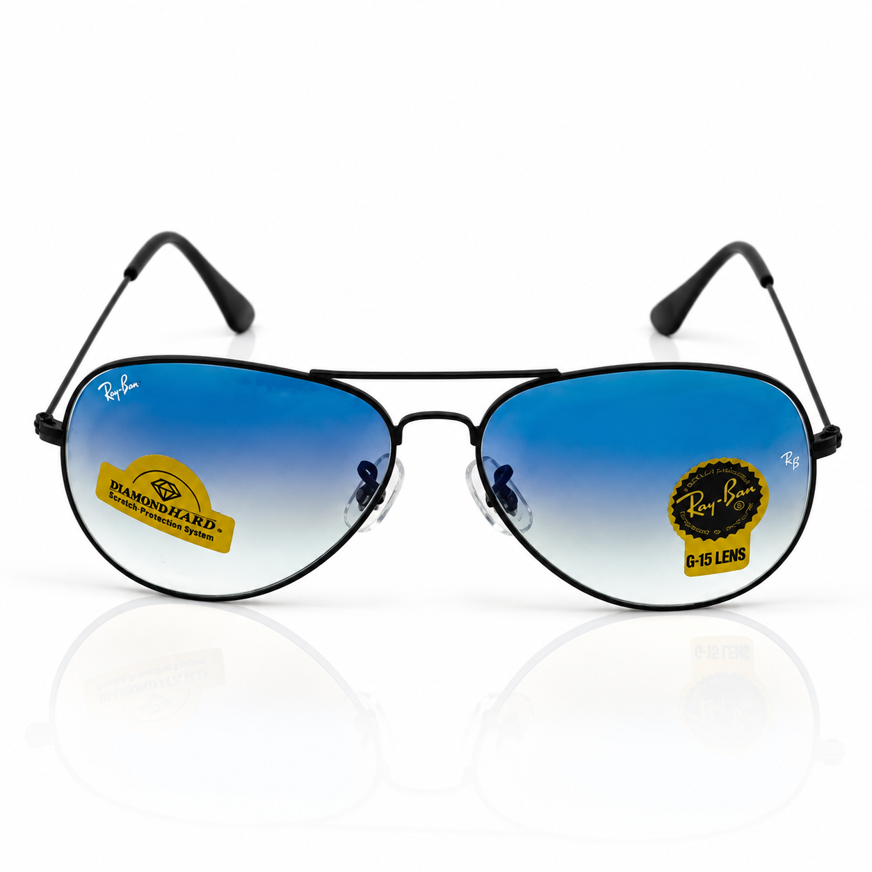 Rayban – 3026 – 62 – Black Blue – Metal – Sunglasses – Unisex