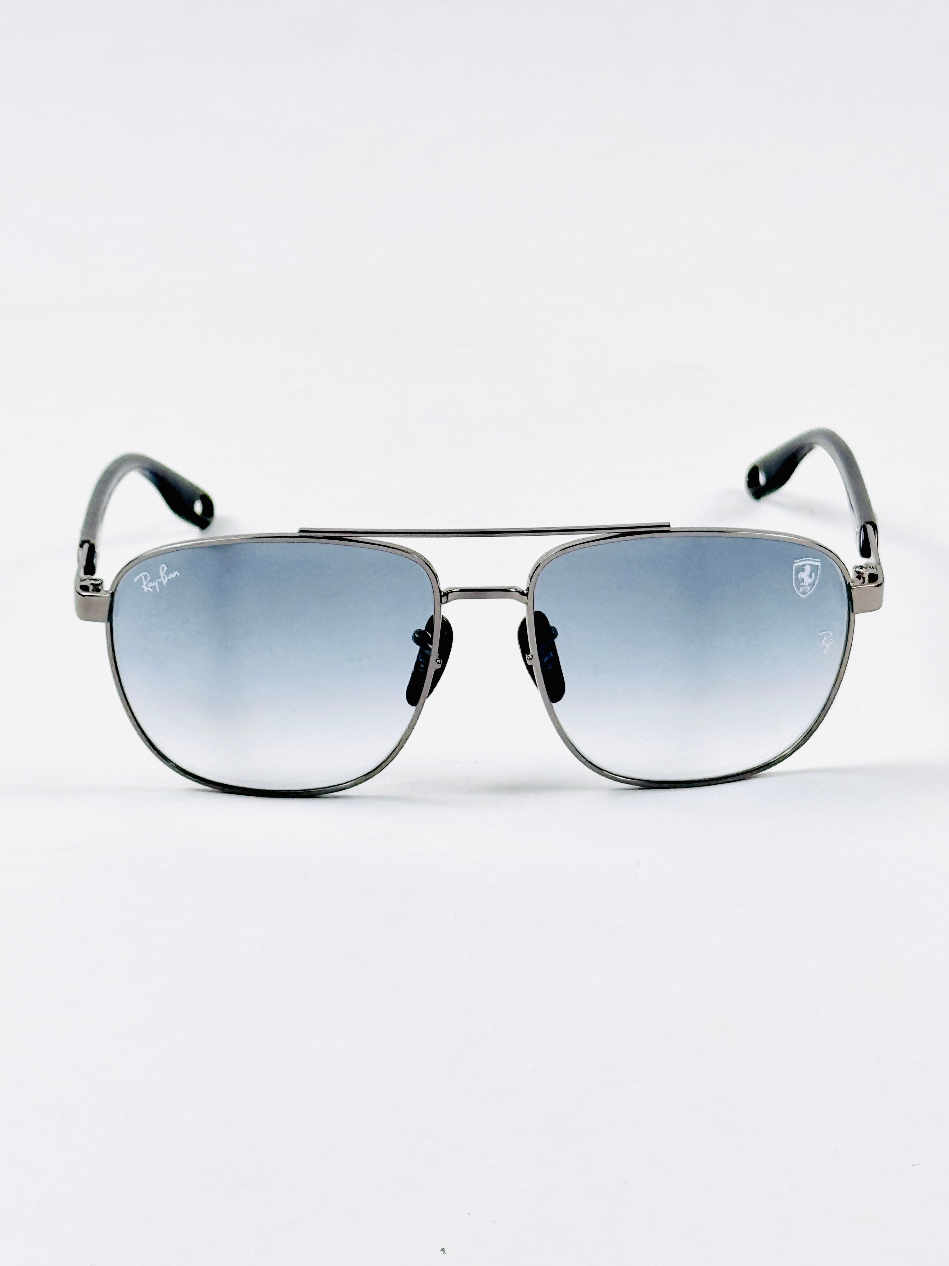 RayBan – 3659 – 55 – Grey Blue –  Metal - Sunglasses – Unisex - Premium