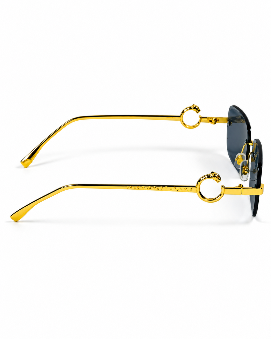 Cartier – 1454 – 60 – Golden Black – Metal - Sunglasses – Rimless - Unisex