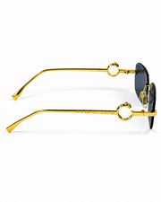Cartier – 1454 – 60 – Golden Black – Metal - Sunglasses – Rimless - Unisex