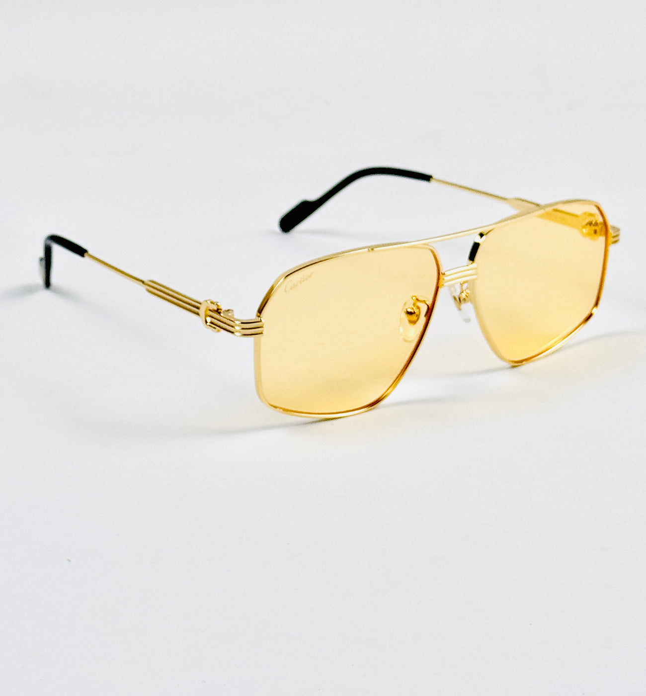 Cartier – 0270 - 60 – Golden Yellow - Metal - Sunglasses – Unisex - Premium