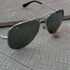 Rayban – 3035 – 62 – Silver Grey – Metal – Sunglasses – Unisex - Premium
