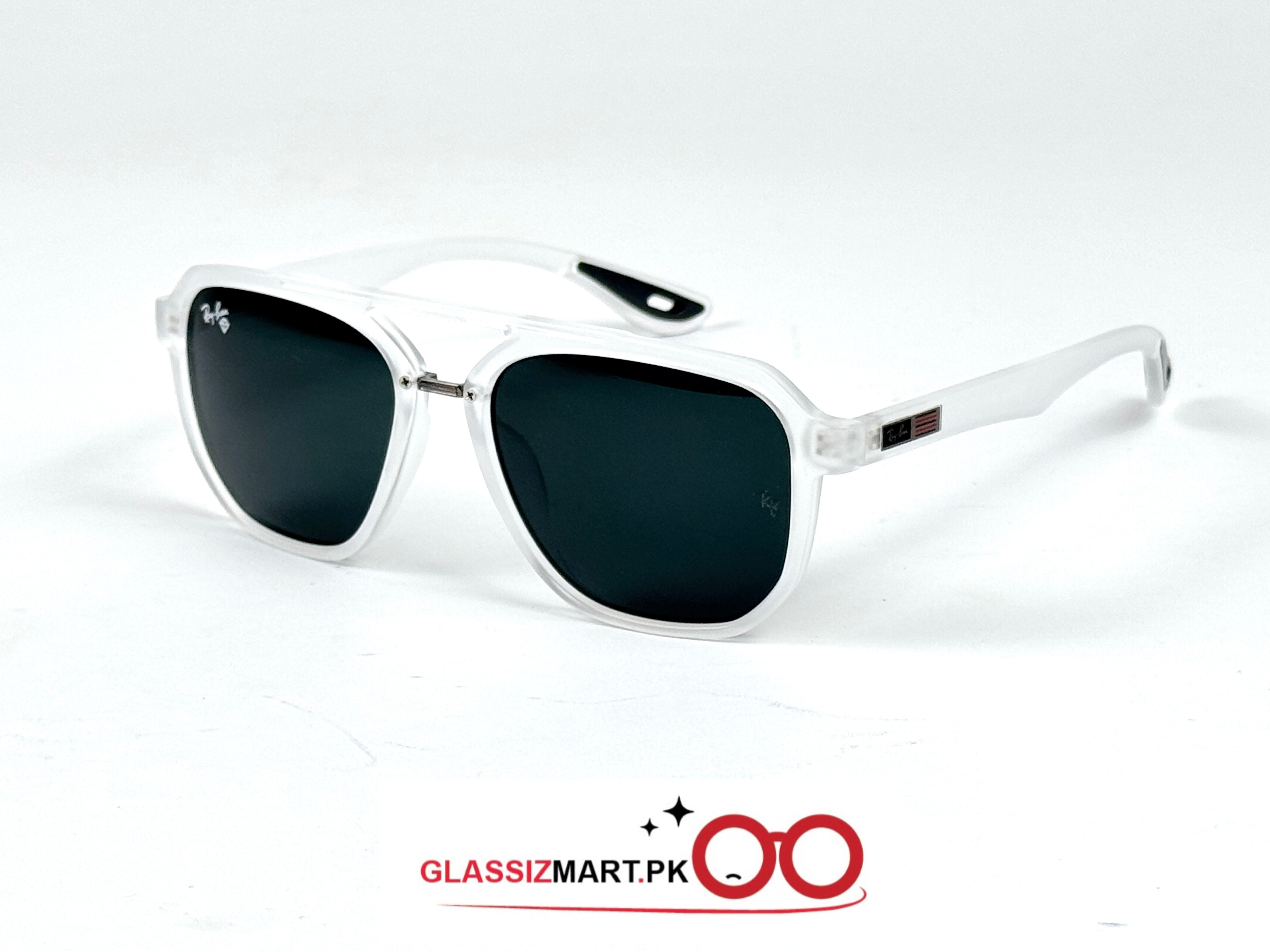 RayBan – 4602 – 54 – White Black –  Acetate- Sunglasses – Unisex (Glass Lens)