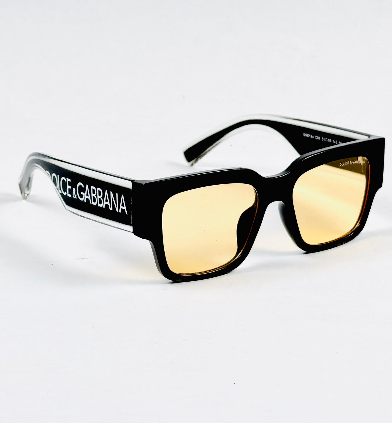 Dolce & Gabbana – 6184 – 51 – Black Yellow – Acetate – Sunglasses – Unisex