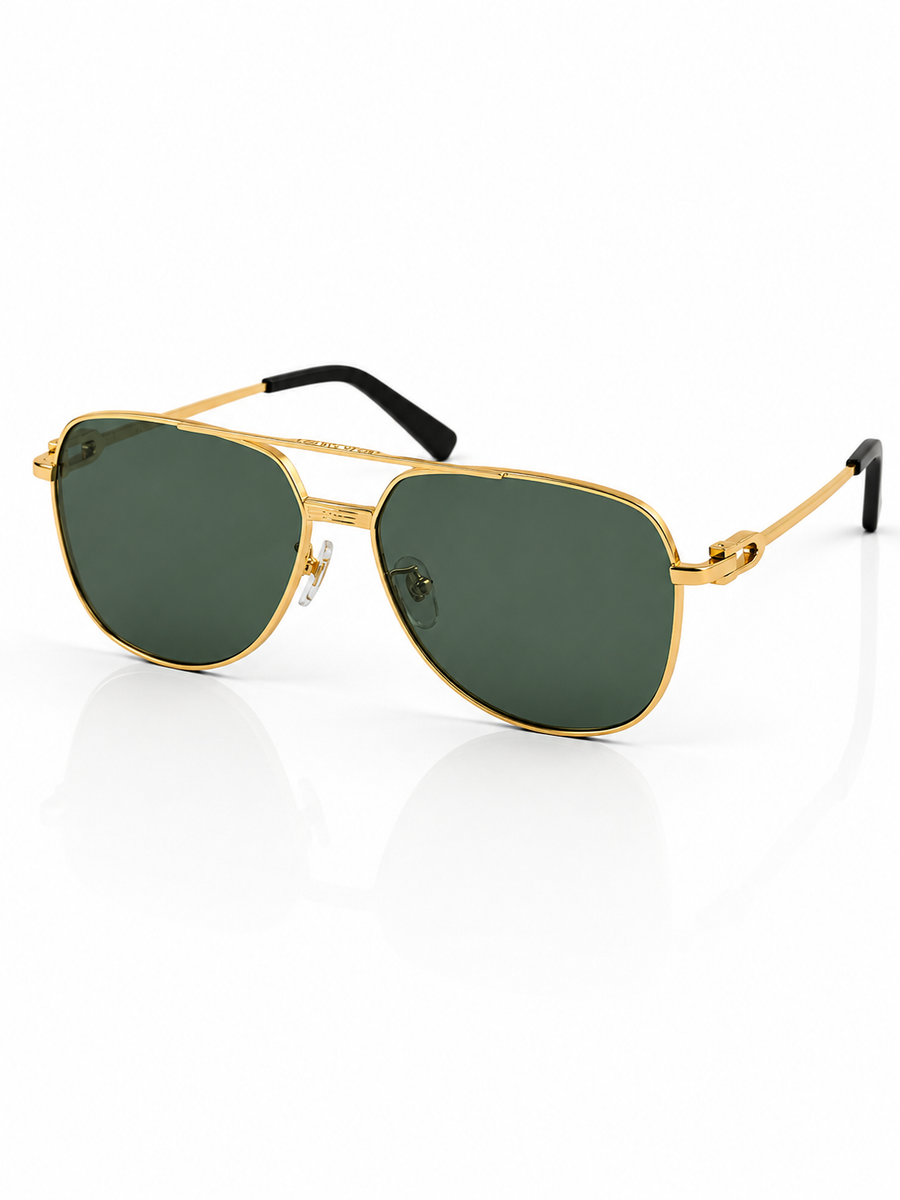 Cartier – 9664 - 58 – Golden Green - Metal - Sunglasses – Unisex - Premium