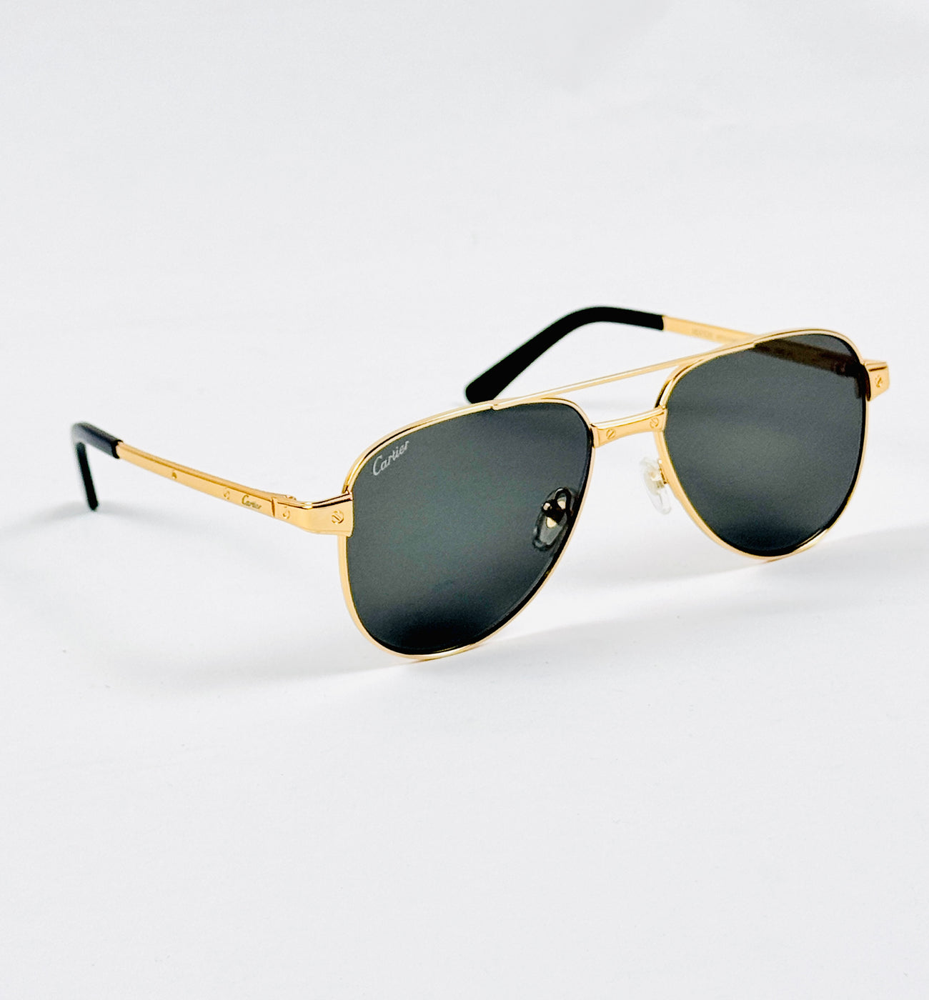 Cartier – 0425 - 59 – Golden Black - Metal - Sunglasses – Unisex - Premium