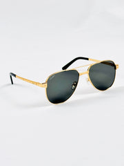 Cartier – 0425 - 59 – Golden Black - Metal - Sunglasses – Unisex - Premium