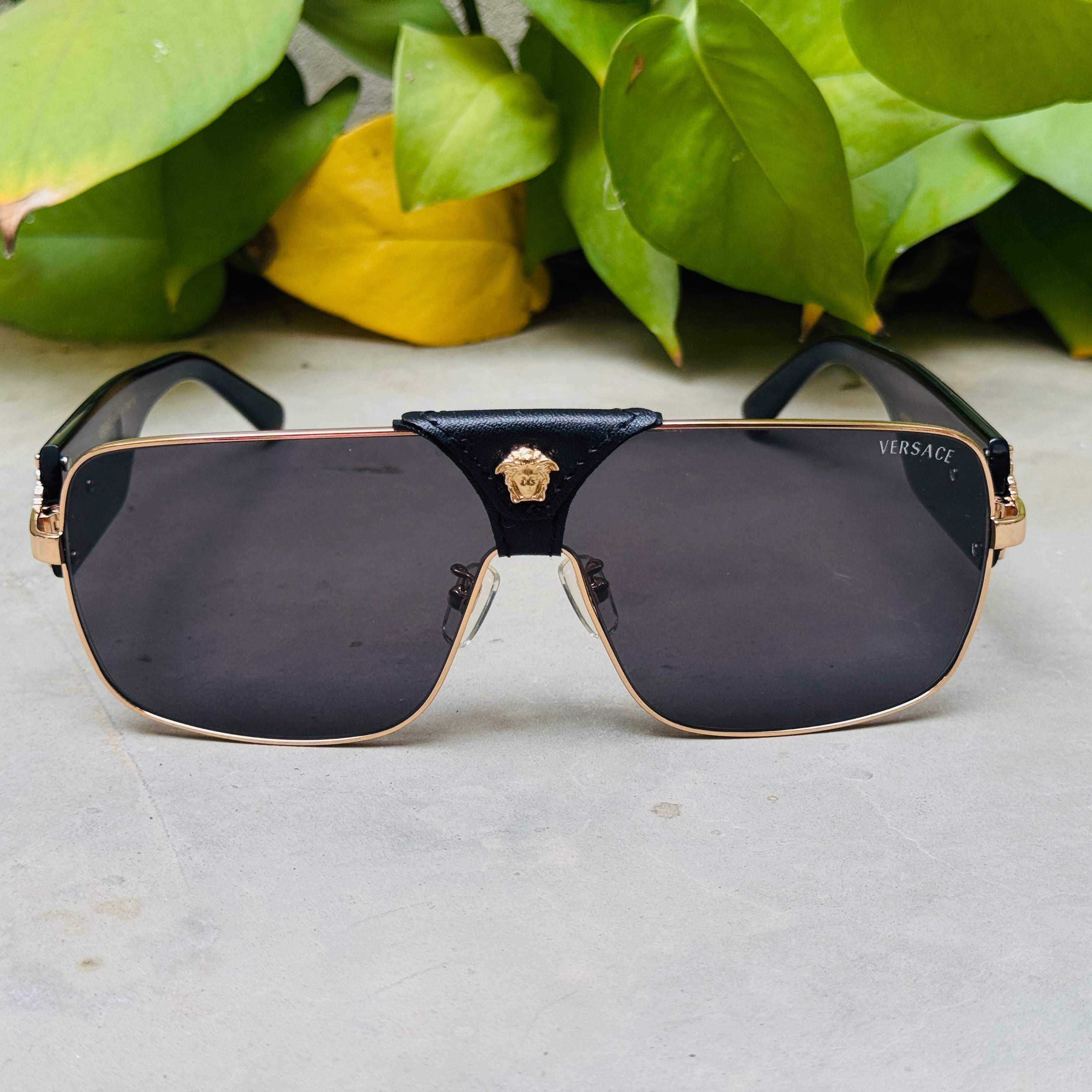 Versace – 2207 - 63 –  Golden Black - Metal - Sunglasses – Unisex - Premium