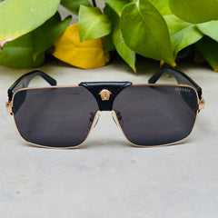 Versace – 2207 - 63 –  Golden Black - Metal - Sunglasses – Unisex - Premium