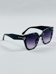 Tom Ford - 36222 – 54 – Black Textured – Acetate – Sunglasses – Ladies