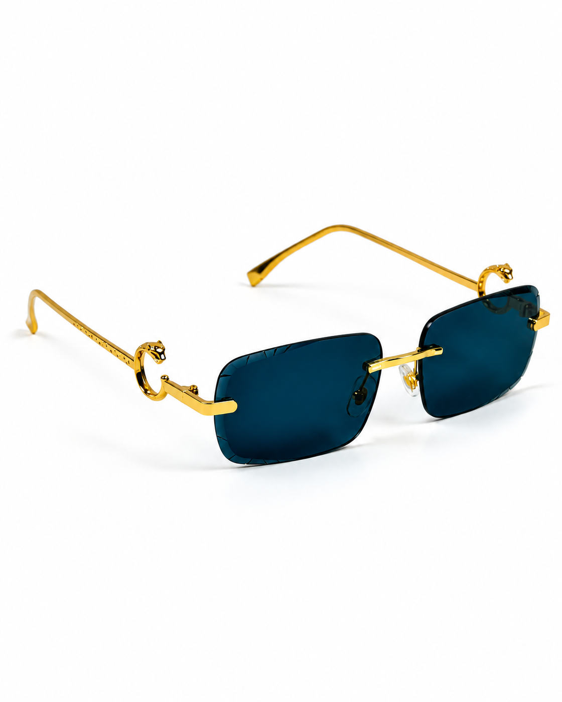 Cartier – 1454 – 60 – Golden Black – Metal - Sunglasses – Rimless - Unisex