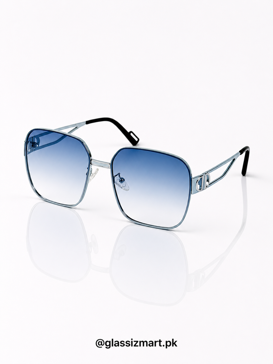 Dior – 342 – 56 – Blue – Metal – Sunglasses – Ladies