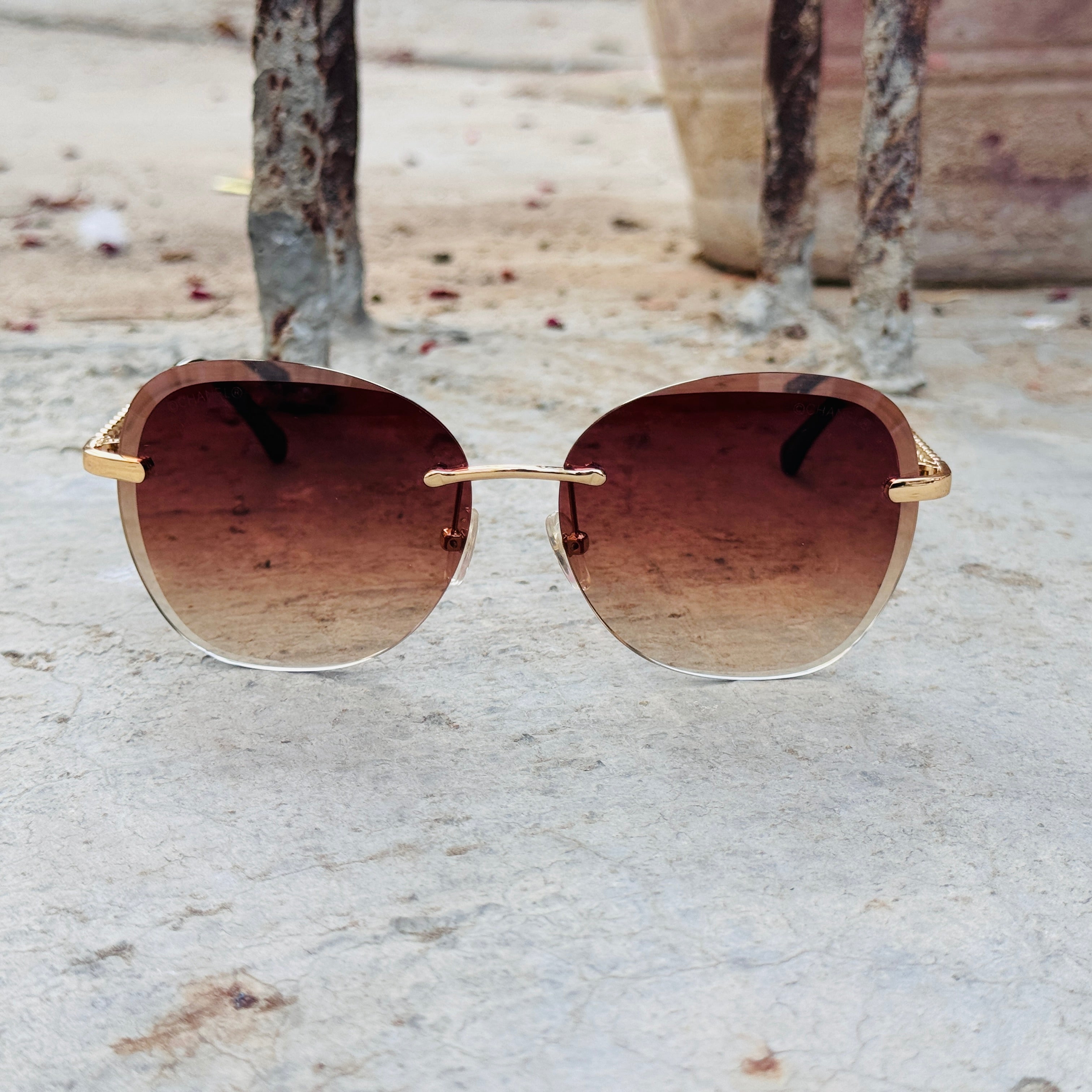 Chanel – 5423 - 60 – Brown - Metal - Sunglasses – Ladies - Premium