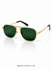 Cartier – CT0532 - 58 – Silver Green - Metal - Sunglasses – Unisex - Premium