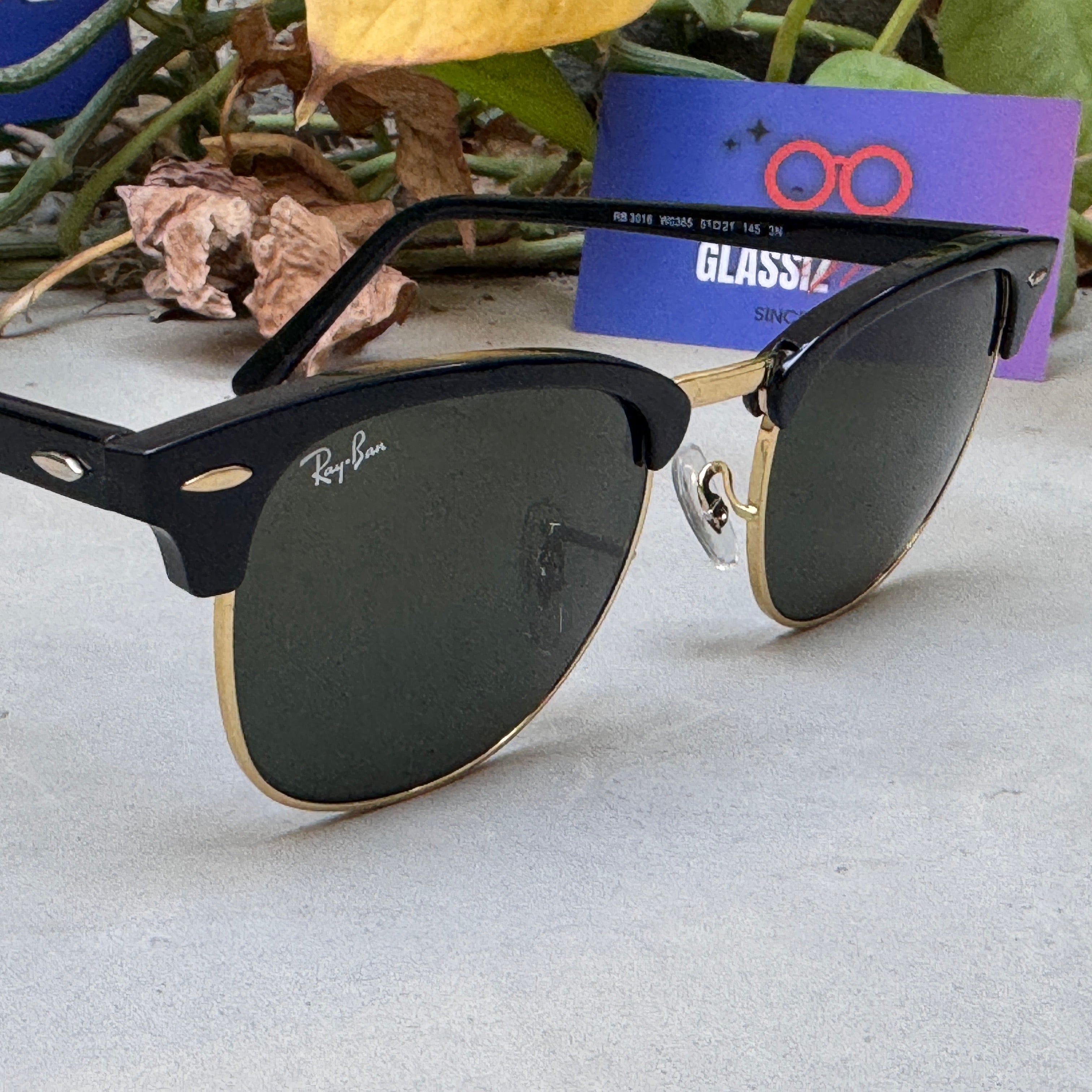 RayBan – 3016 – 51 – Golden Green–  Metal - Sunglasses – Unisex - Premium