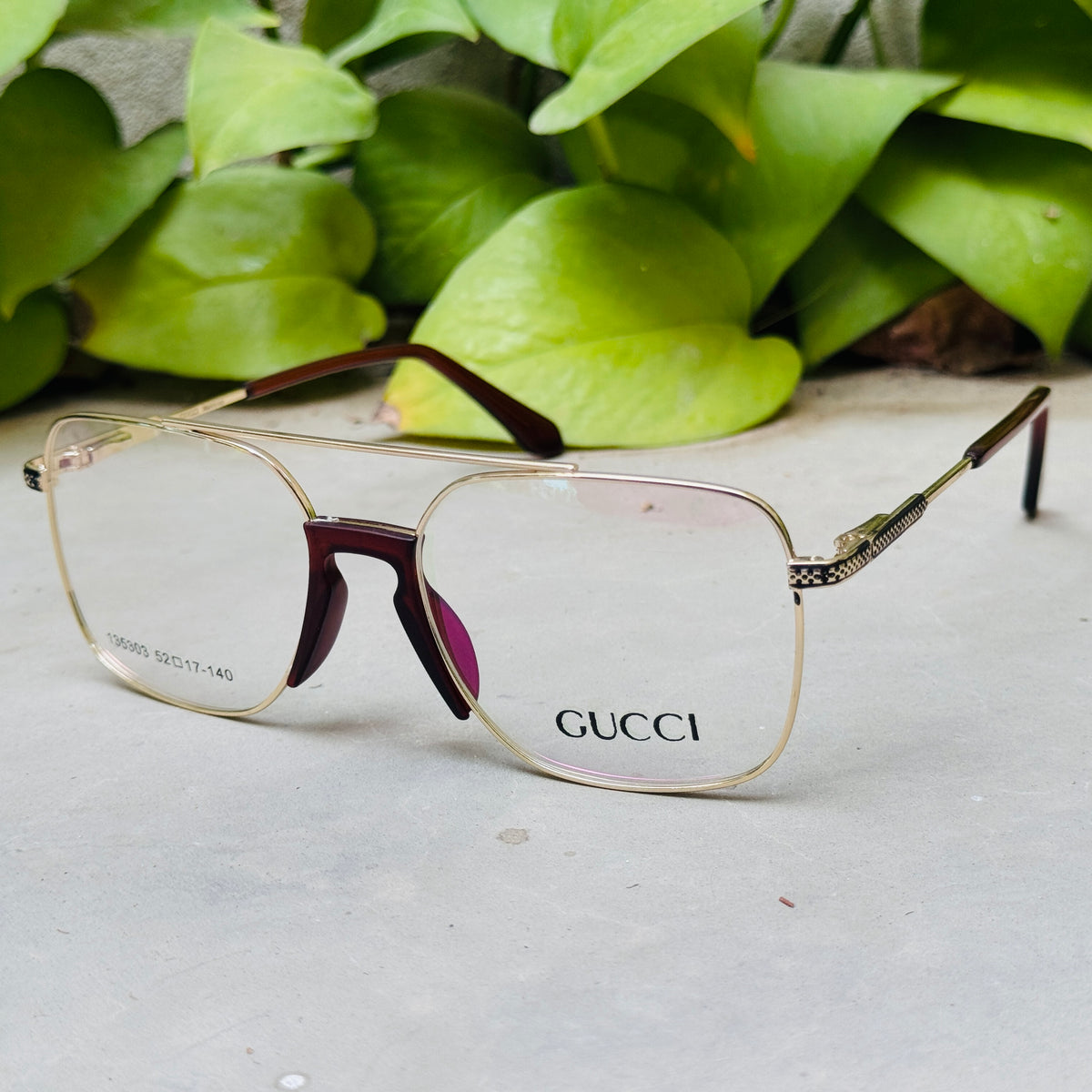 Gucci – 135303 – 52 – Golden –  Metal - Optics – Unisex