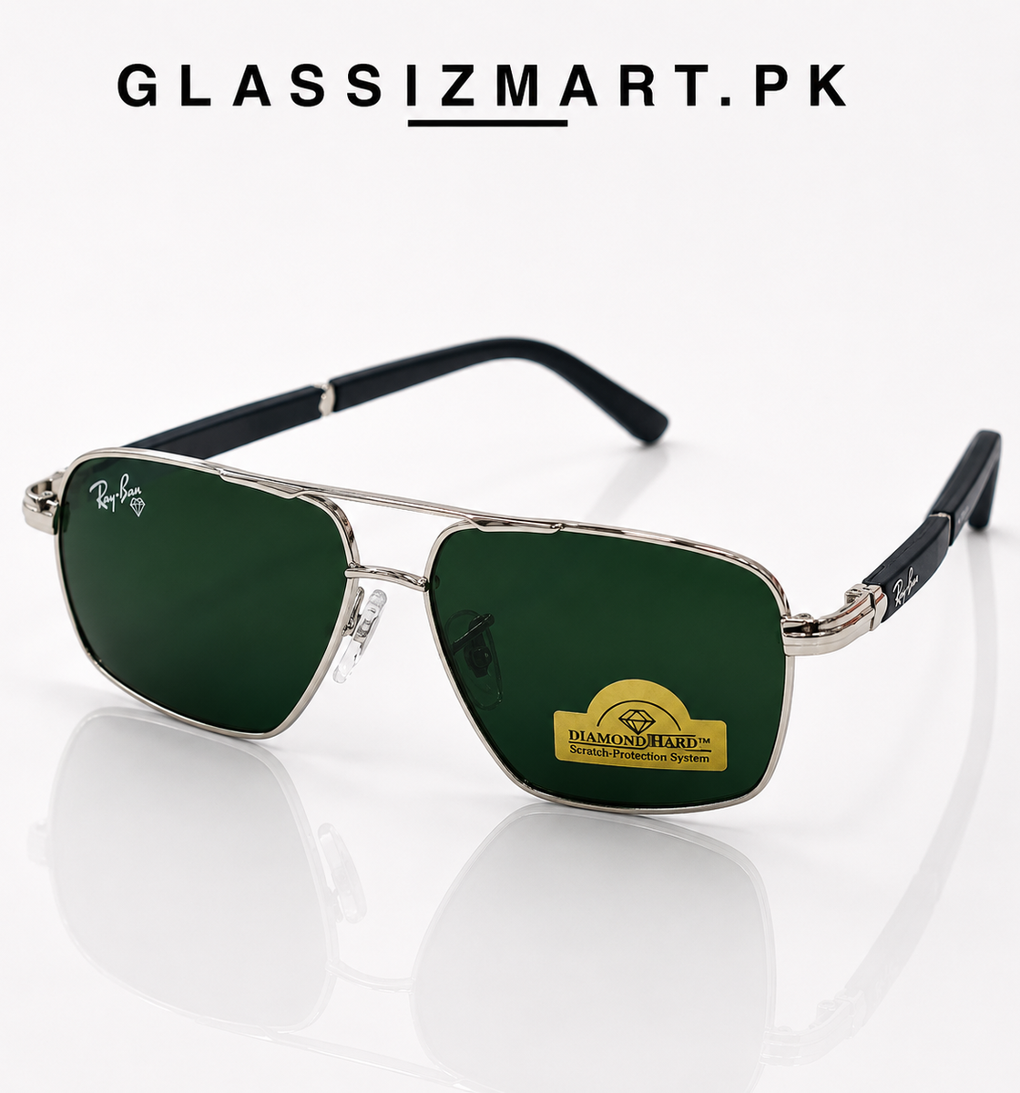 Rayban – 9713 - 56 – Silver Green – Metal – Sunglasses