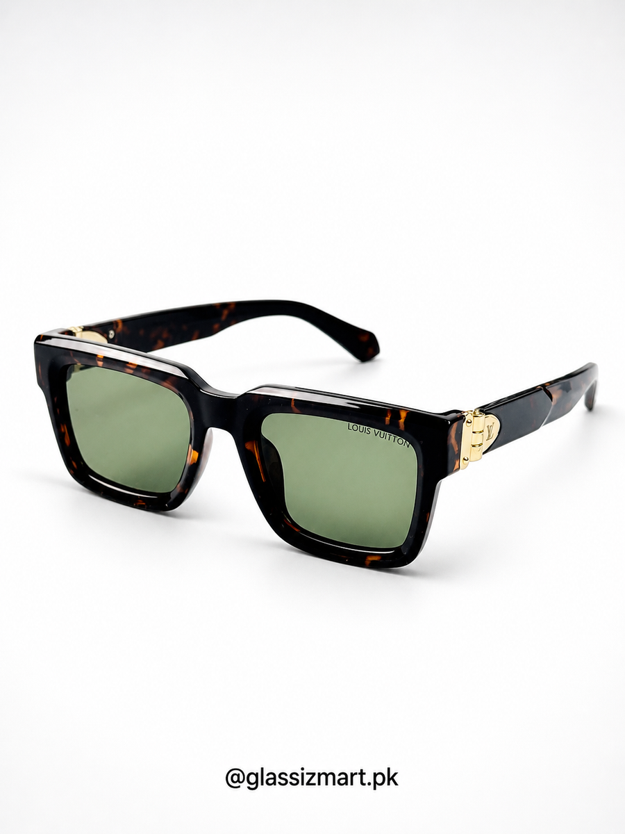 Louis Vuitton – 3490 – 52 – Tortoise Green – Acetate – Sunglasses – Unisex