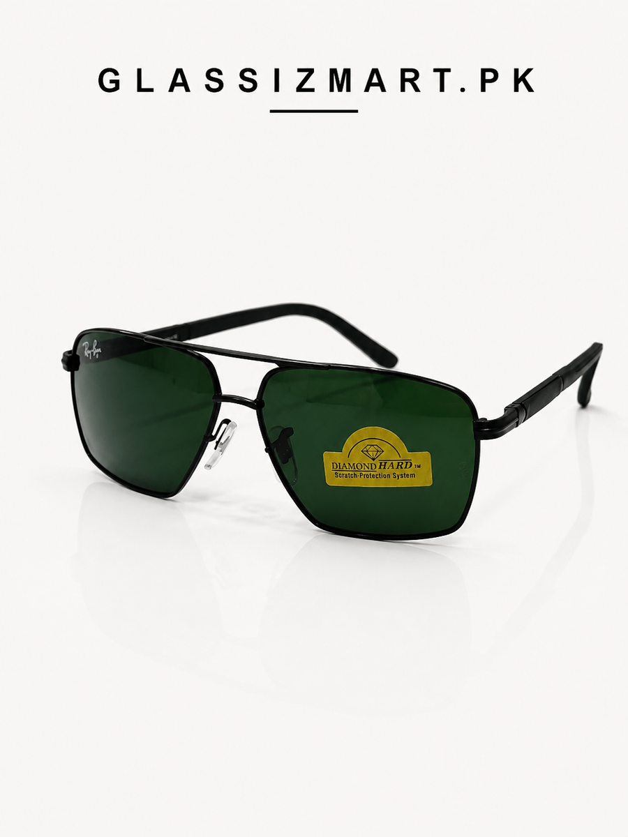 Rayban – 9713 - 56 – Black Green – Metal – Sunglasses