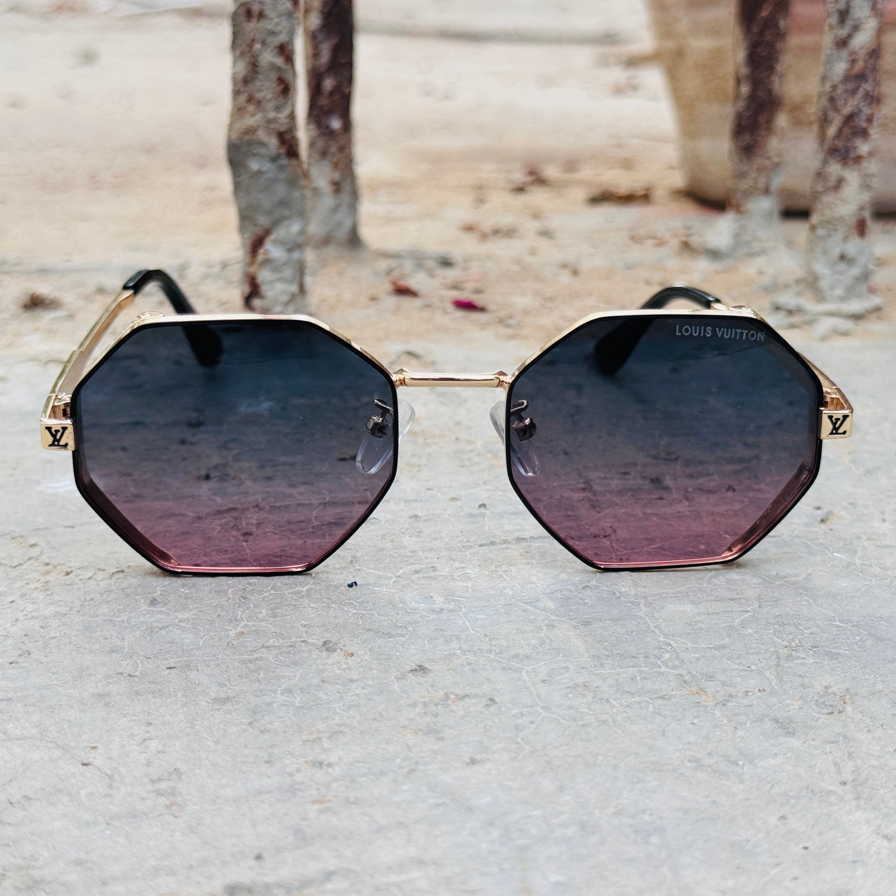 Louis Vuitton – 1938 – 57 – Golden Pink – Metal – Sunglasses – Ladies