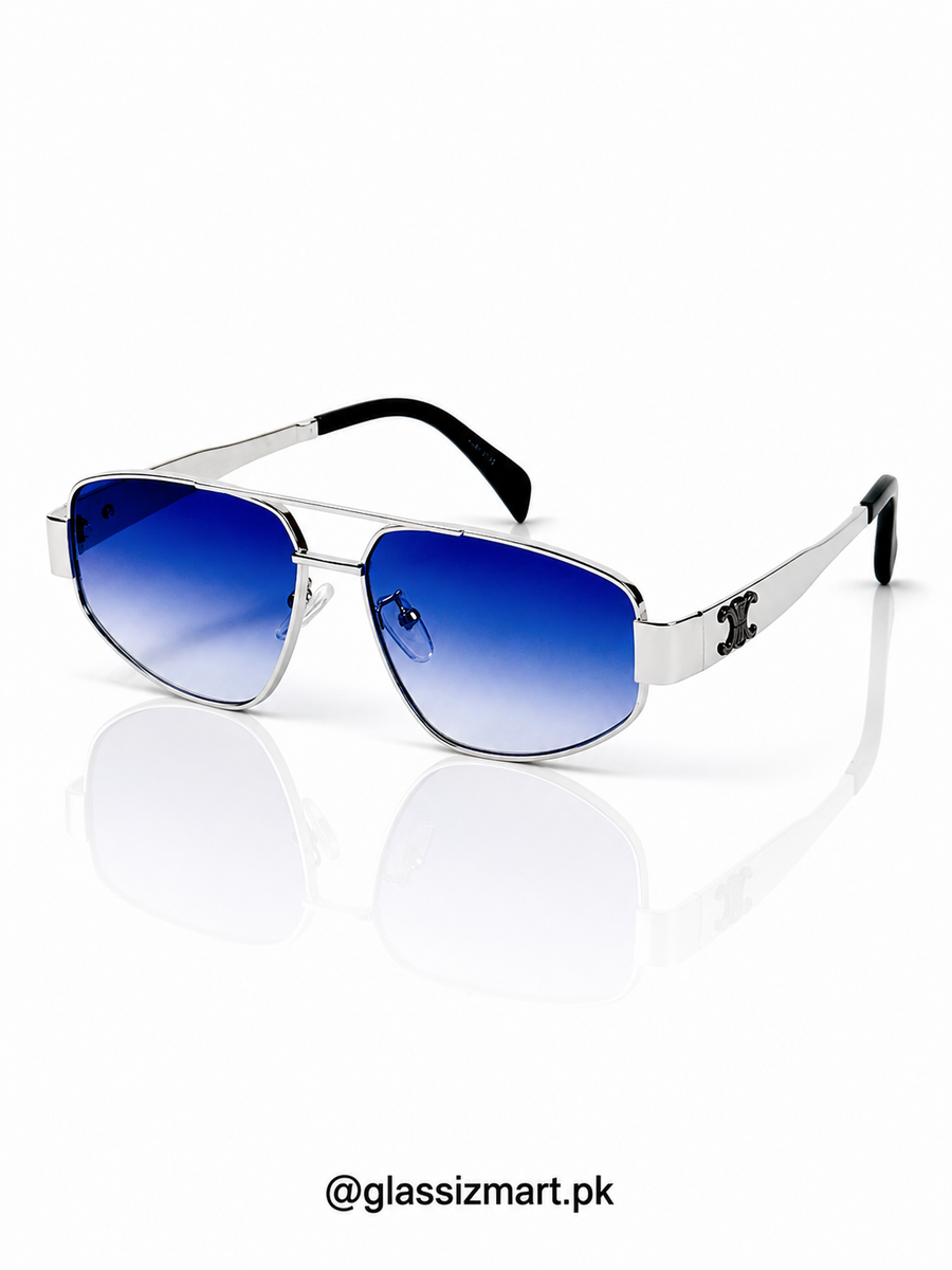 Celine – 2407 - 58 – Silver Black Gradient – Metal – Sunglasses - Unisex