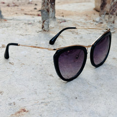 Miu Miu - 51PS - 57 – Golden Black Gradient - Acetate- Metal - Sunglasses – Ladies - Premium
