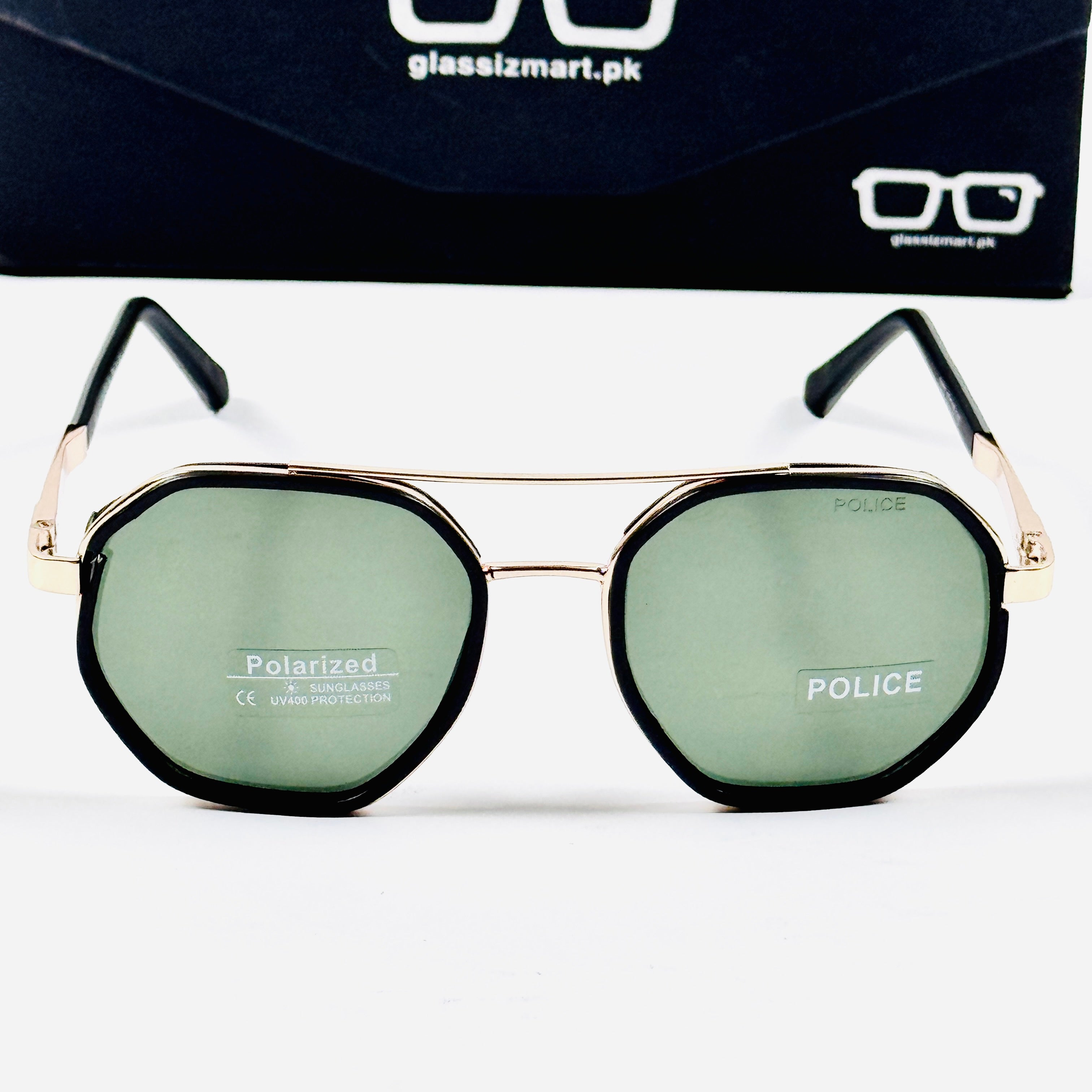 Police – 802 – 50 – Golden Green – Metal - Sunglasses – Unisex