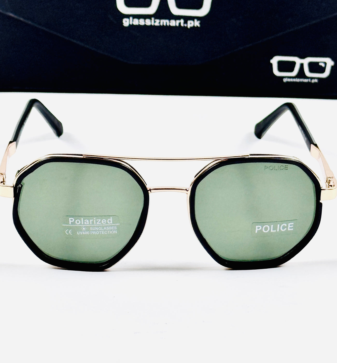 Police – 802 – 50 – Golden Green – Metal - Sunglasses – Unisex