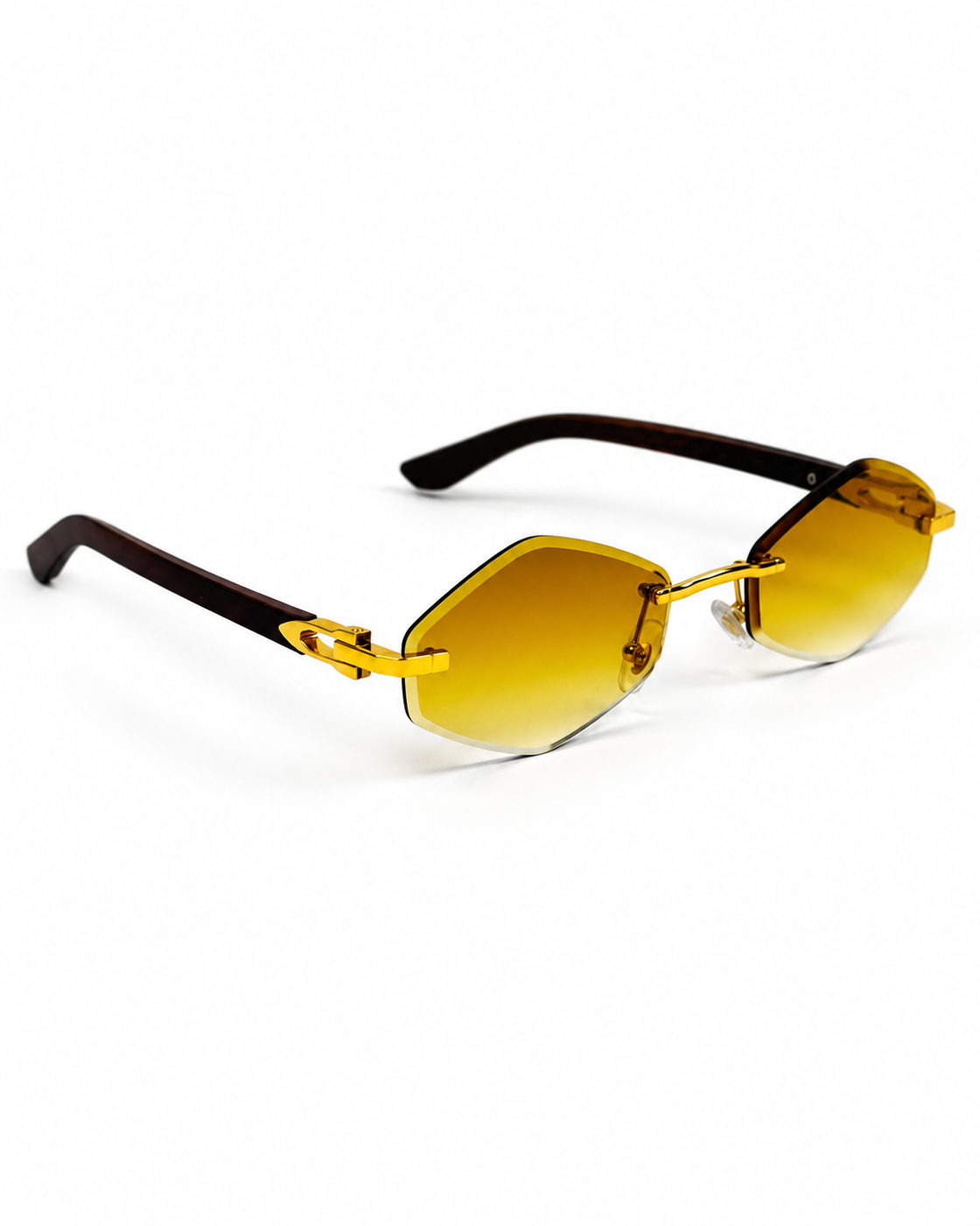 Cartier – 1454 – 60 – Golden Brown – Metal - Sunglasses – Rimless - Unisex