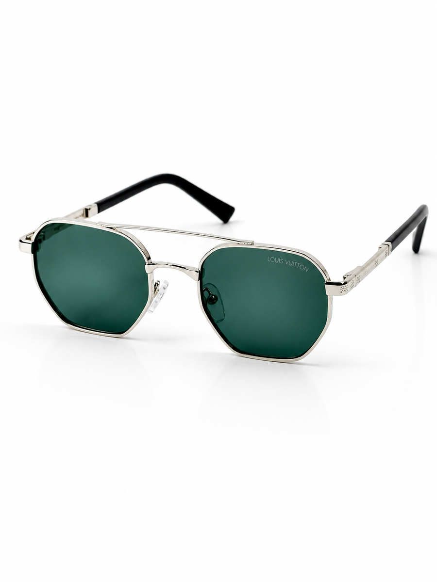 Louis Vuitton – 1417 – 50 – Silver Black – Metal – Sunglasses – Unisex
