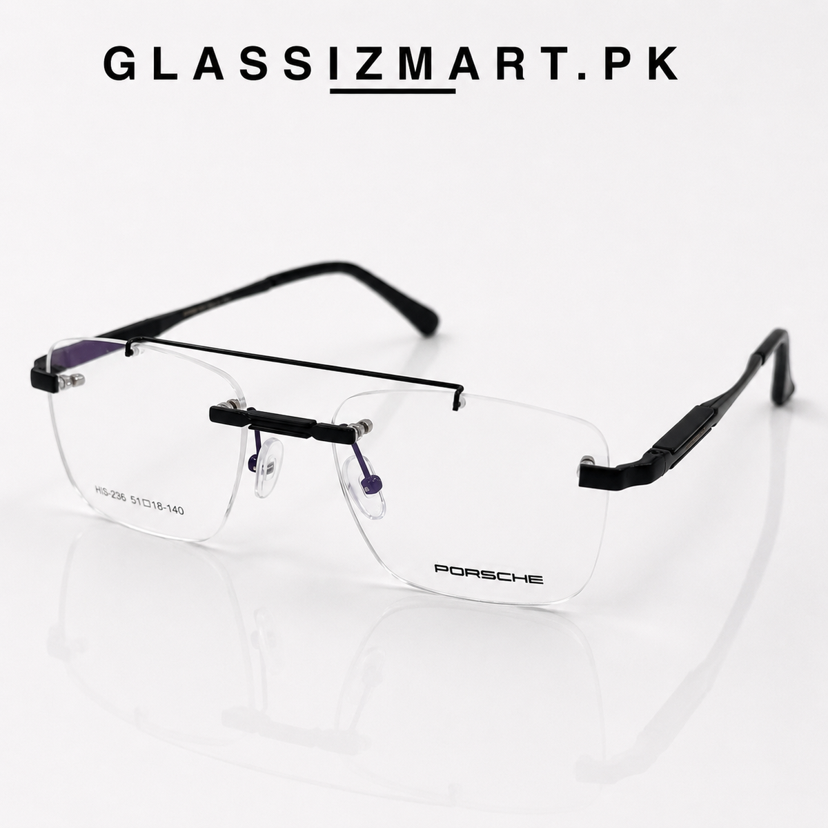 Porsche - Rimless – 238 – 51 – Black –  Metal - Optics – Unisex