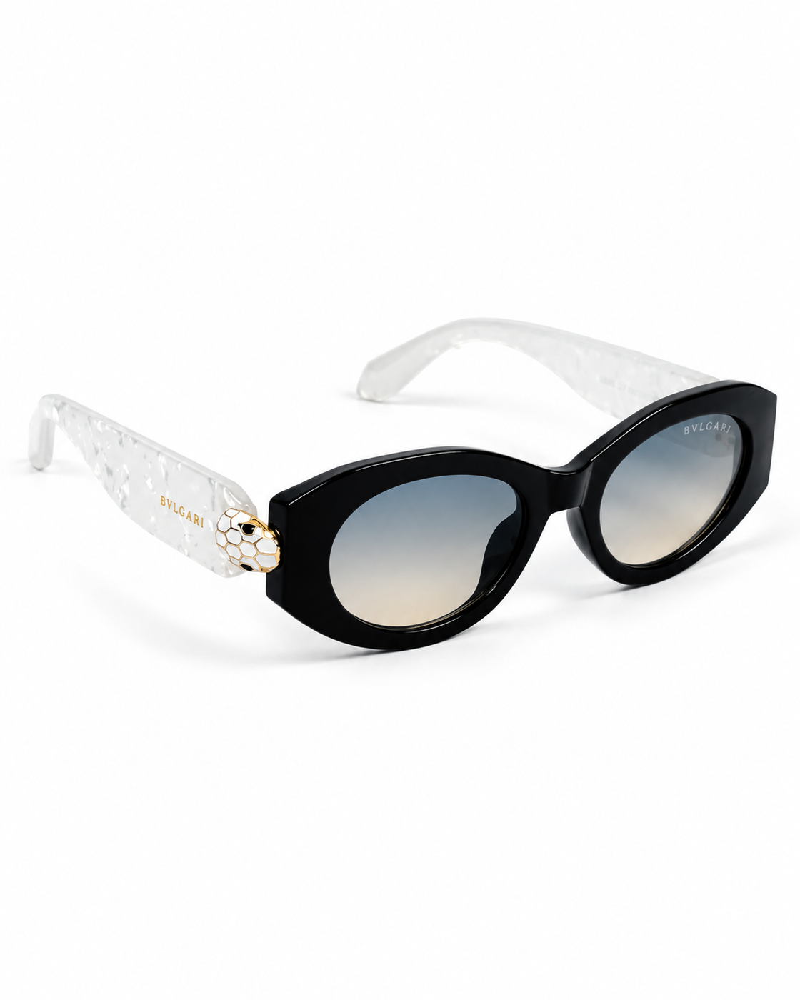 BVLGARI – 49 – Black White Multi – Acetate - Sunglasses - Ladies