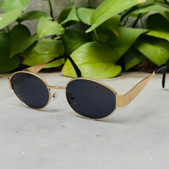 Celine – Triomphe - 55 – Golden Black – Metal – Sunglasses - Ladies