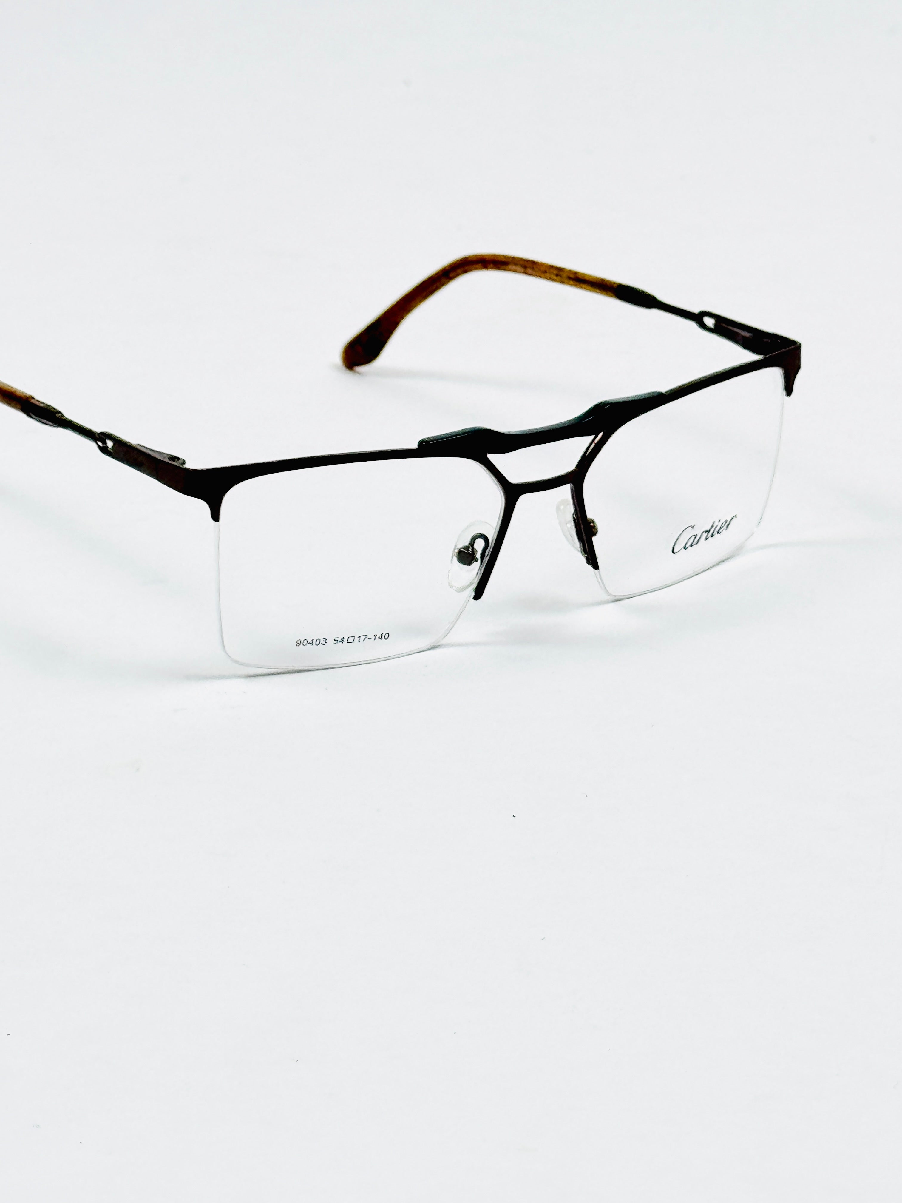 Cartier – 90403 – 54 – Brown –  Metal - Optics – Unisex