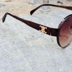 Celine – 2152 - 58 – Brown – Metal – Sunglasses - Ladies