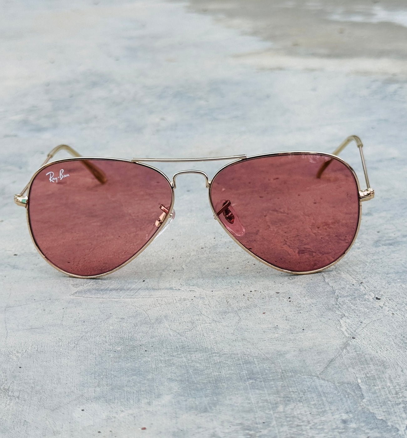 Rayban – 3026 – 62 – Golden Pink – Metal – Sunglasses – Unisex