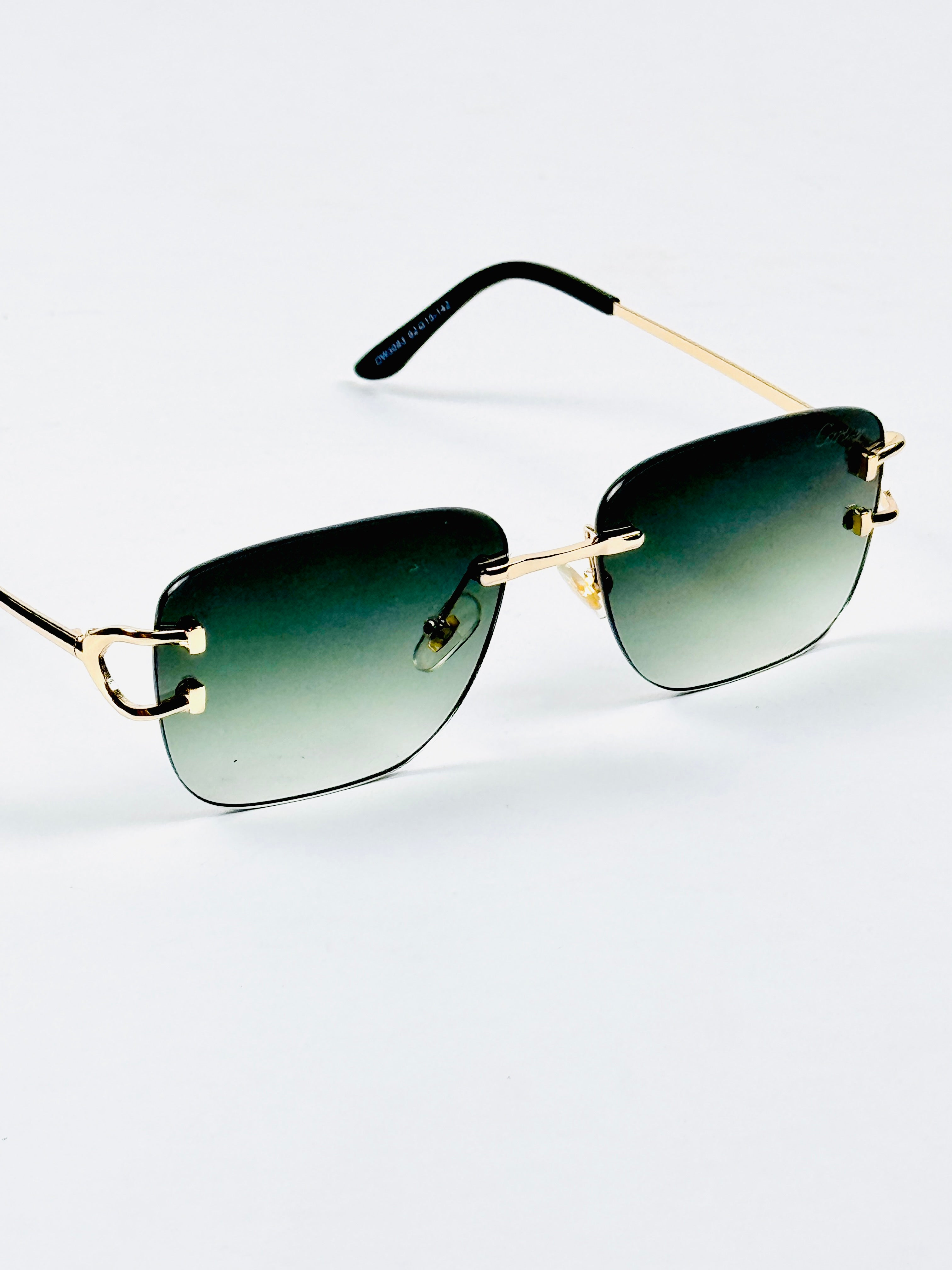 Cartier – 3083 – 62 – Golden Green – Metal - Sunglasses – Rimless - Unisex