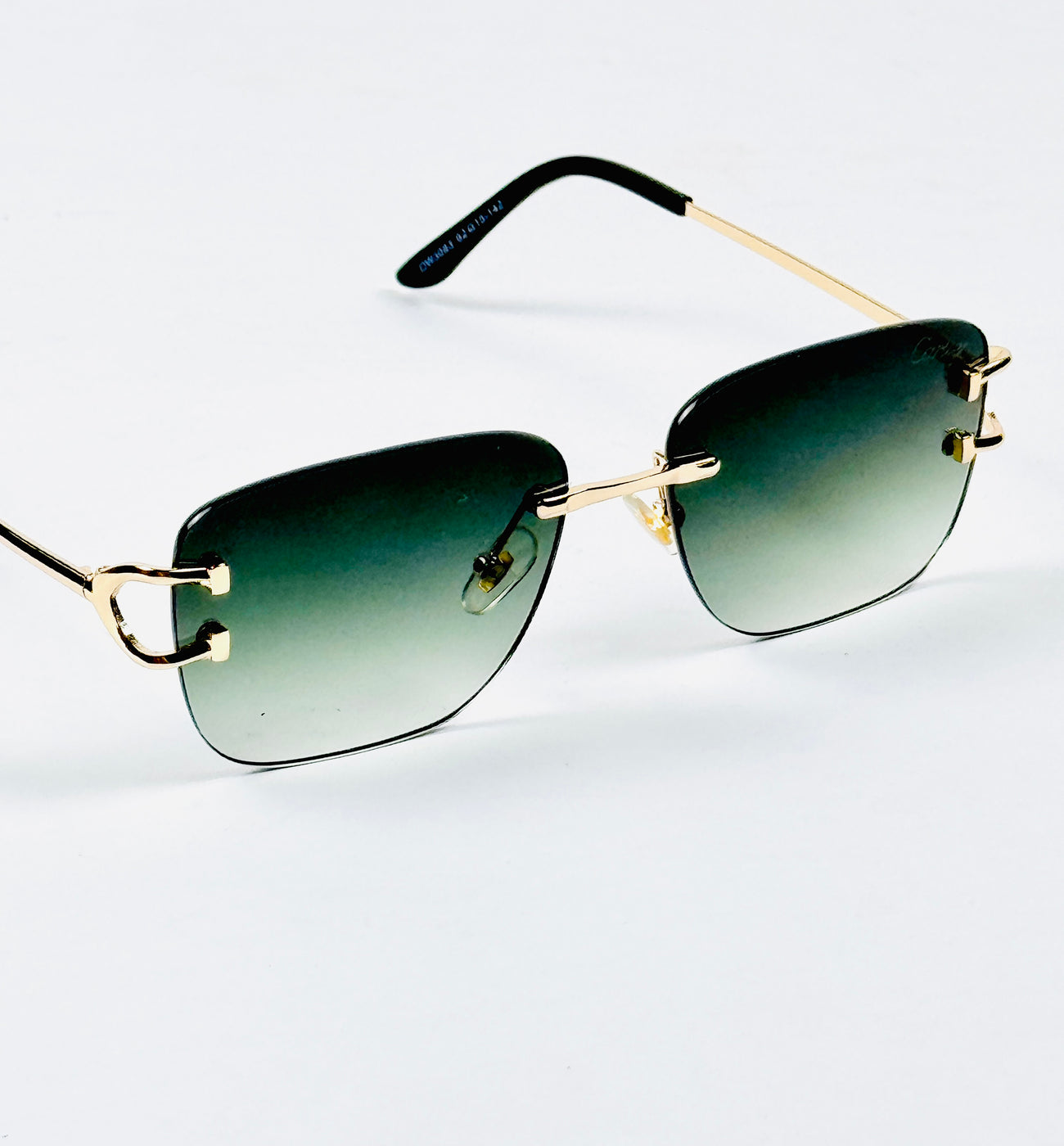 Cartier – 3083 – 62 – Golden Green – Metal - Sunglasses – Rimless - Unisex