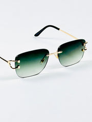 Cartier – 3083 – 62 – Golden Green – Metal - Sunglasses – Rimless - Unisex