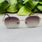 Cartier – 142 – 60 – Golden Brown – Metal - Sunglasses – Rimless - Unisex