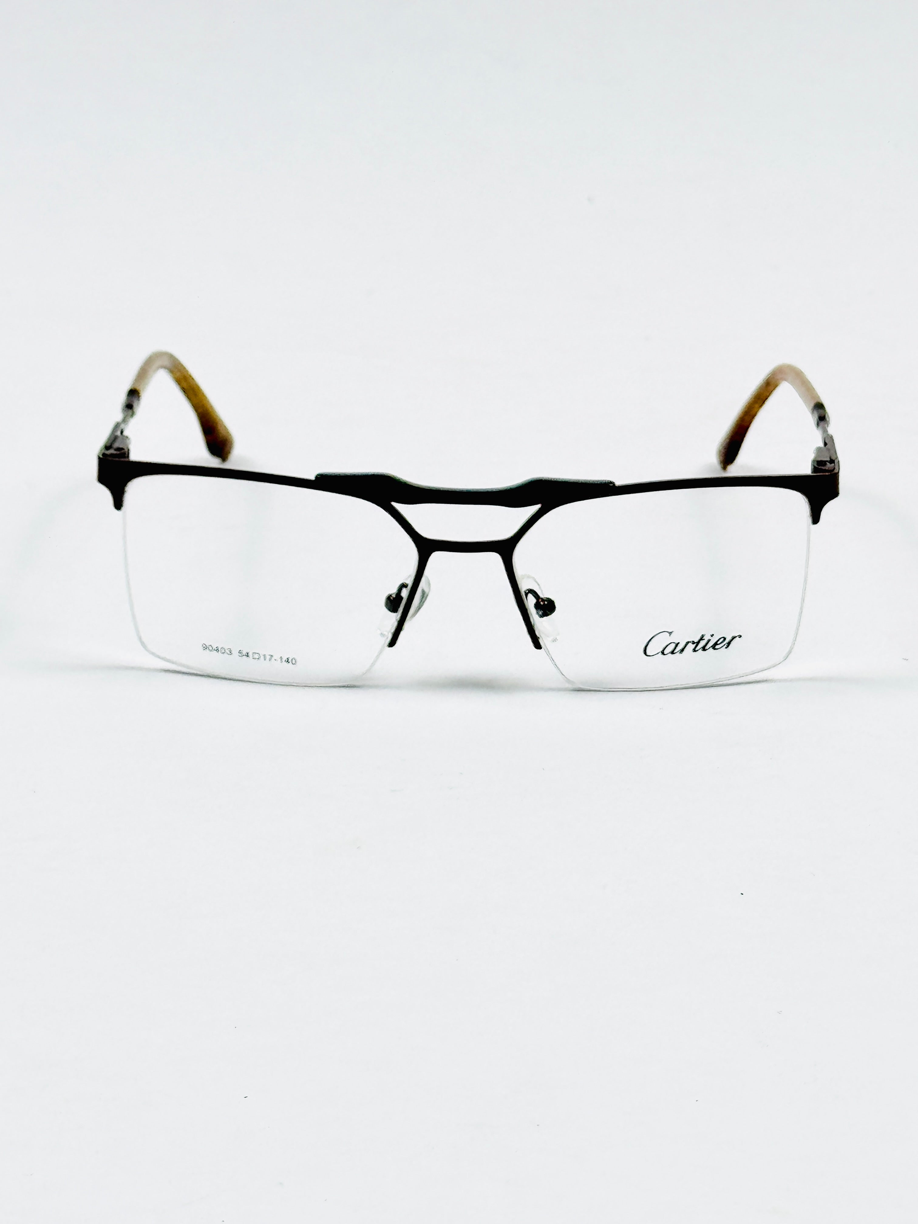 Cartier – 90403 – 54 – Brown –  Metal - Optics – Unisex