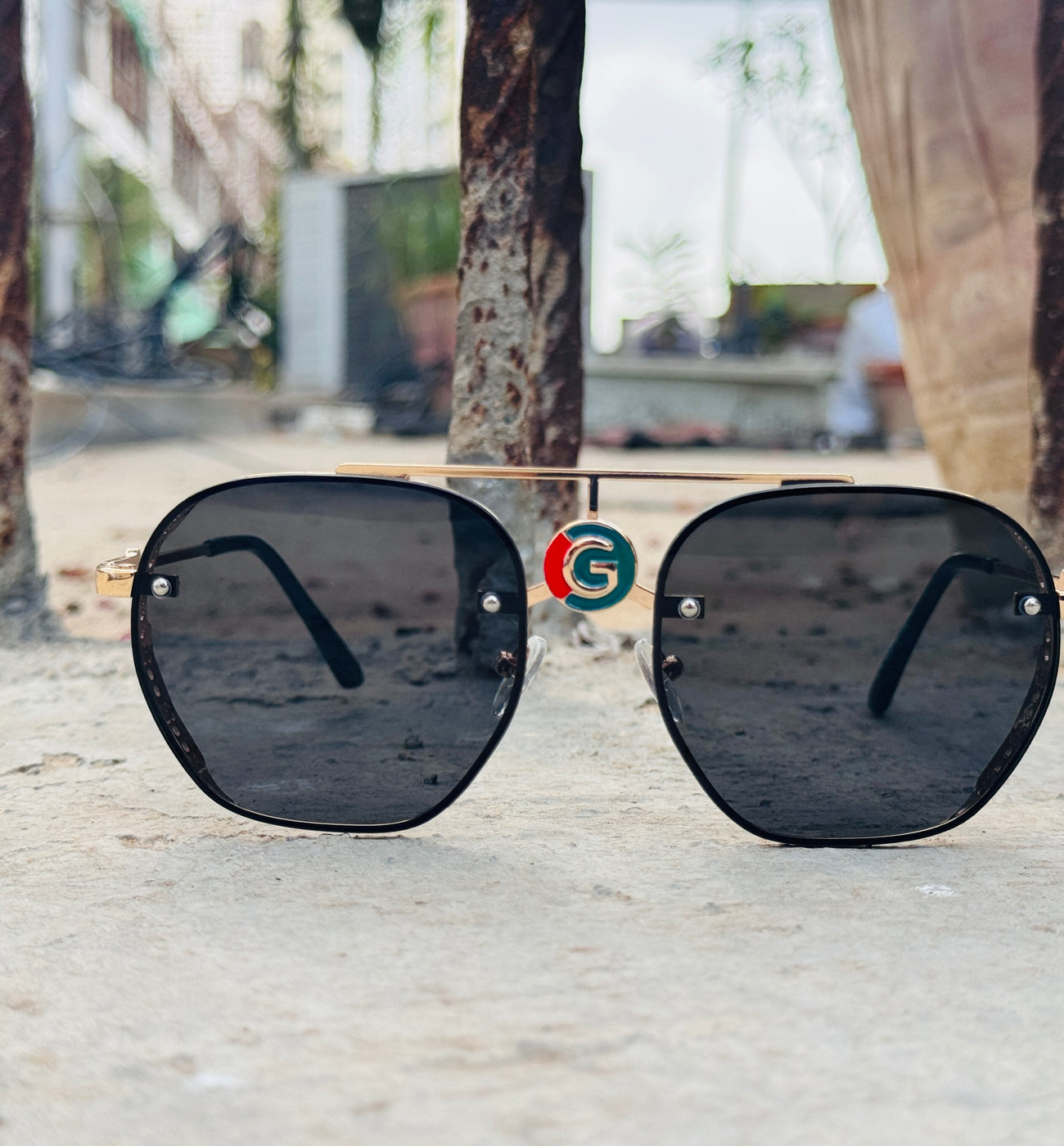 Gucci – 5024 – 53 – Golden Black – Metal – Sunglasses – Unisex