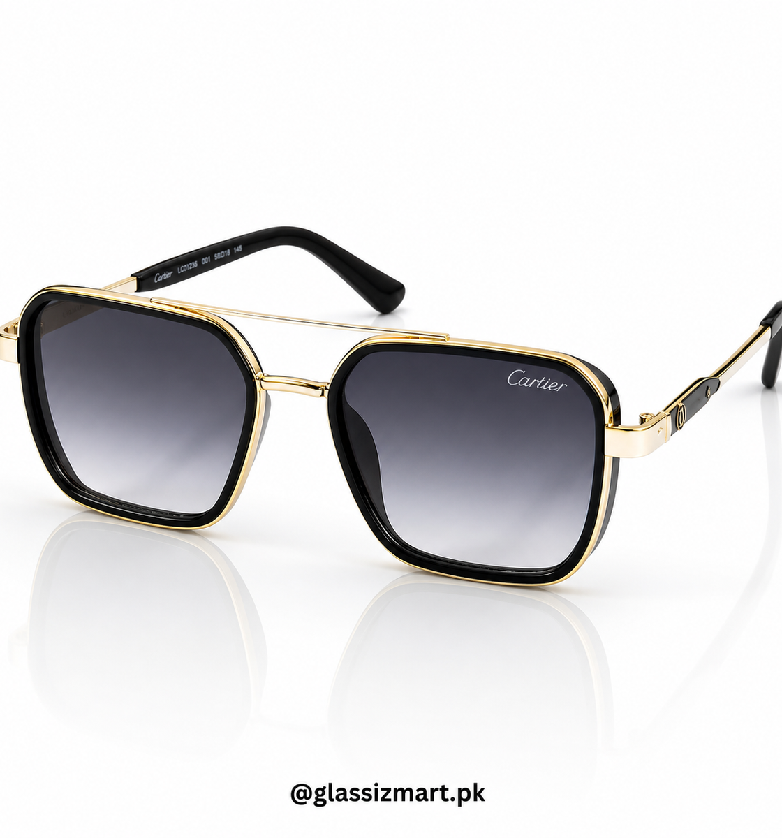 Cartier – 58497 – 54 – Golden Black Gradient  – Metal – Sunglasses – Unisex