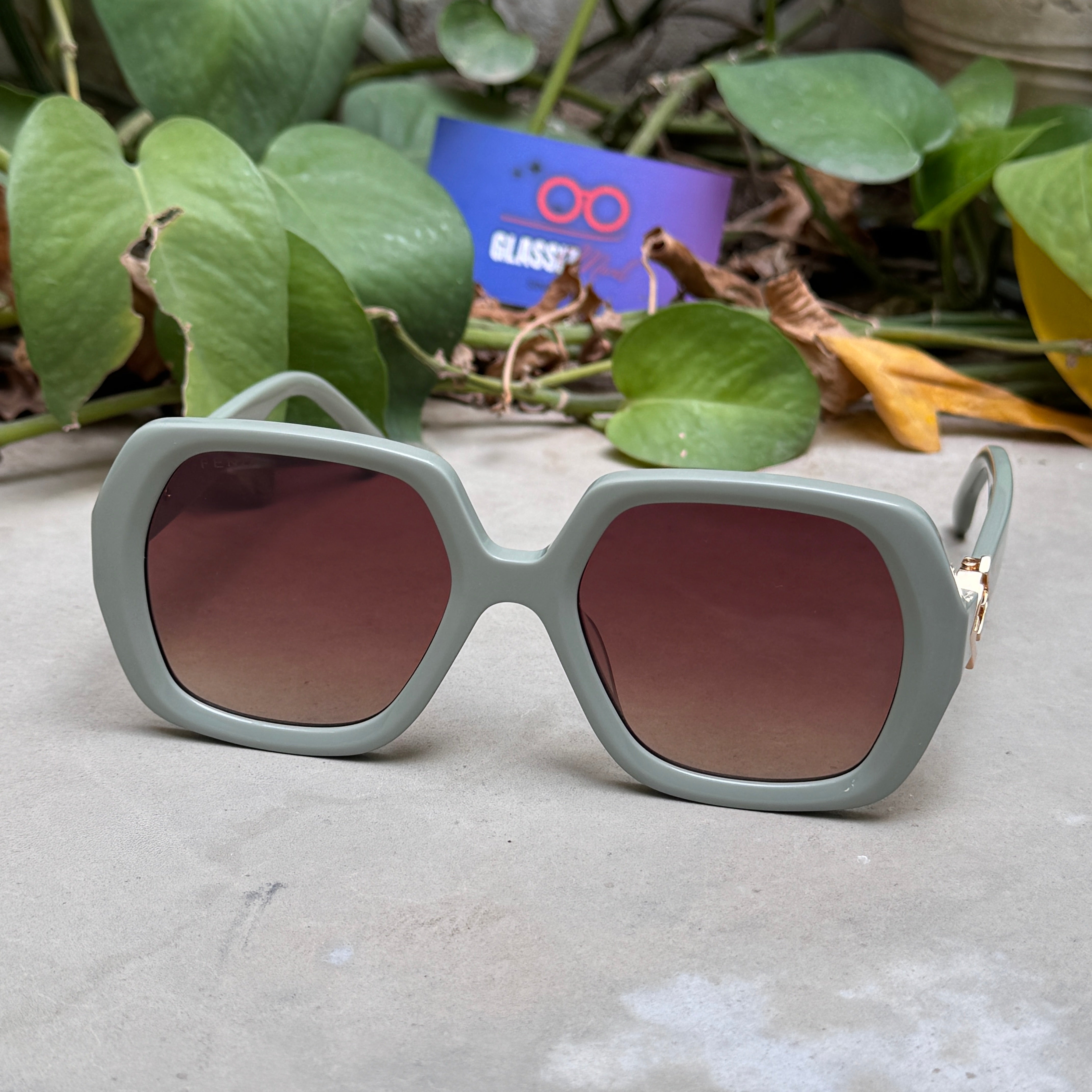 Fendi  – 40139 - 54 – Green Brown – Acetate - Sunglasses – Ladies - Premium
