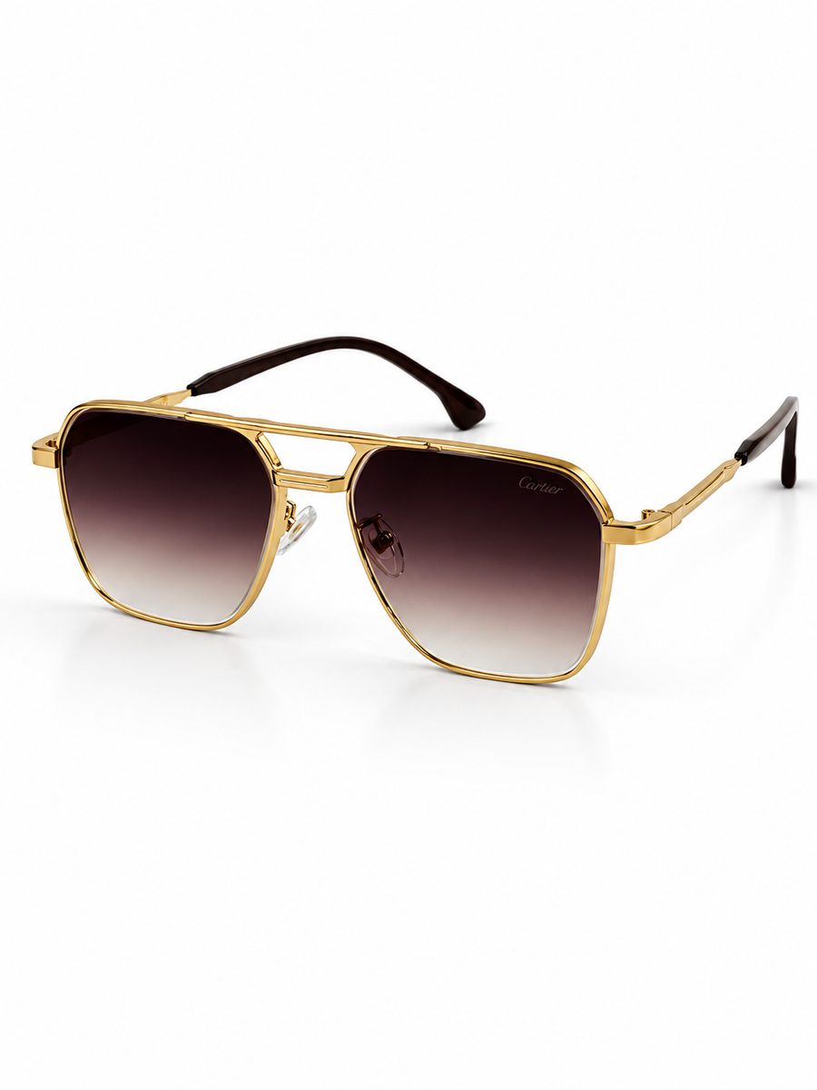 Cartier – 2627 – 44 – Golden Brown – Metal – Sunglasses – Unisex