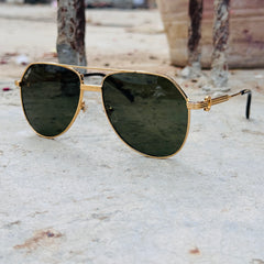 Cartier – Cy6 - 60 –  Golden Green - Metal - Sunglasses – Unisex - Premium