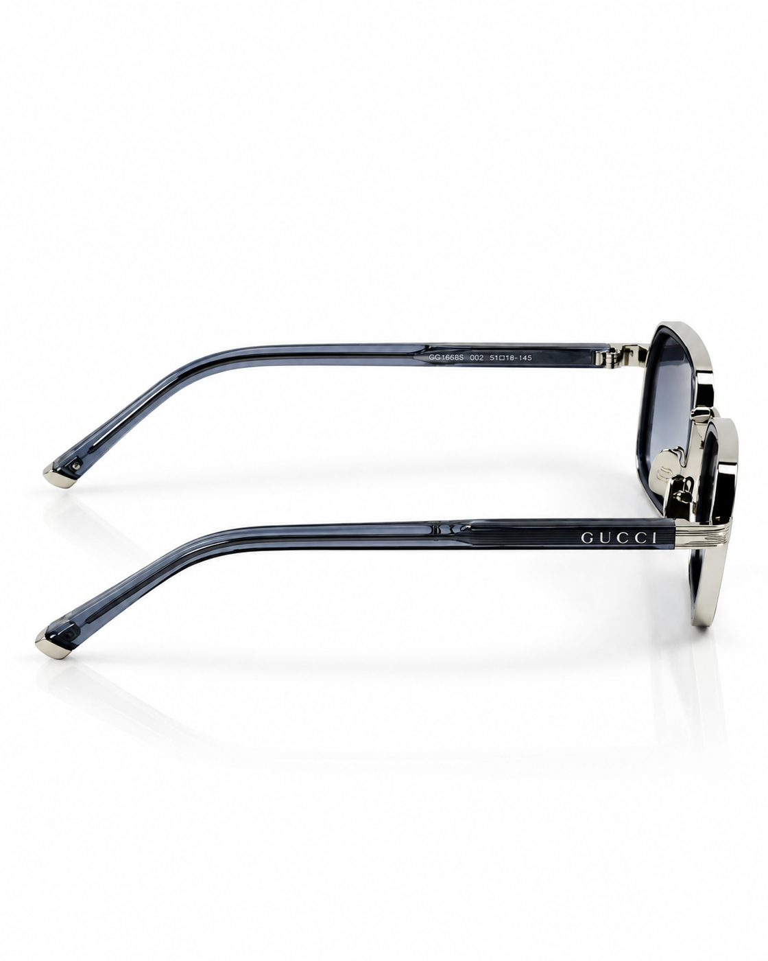 Gucci - 2074 - 51 - Silver Gradient - Metal - Rectangle - Sunglasses - Premium