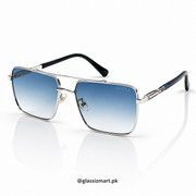 Gucci – 23223 - 60 – Silver Blue - Metal - Sunglasses – Unisex