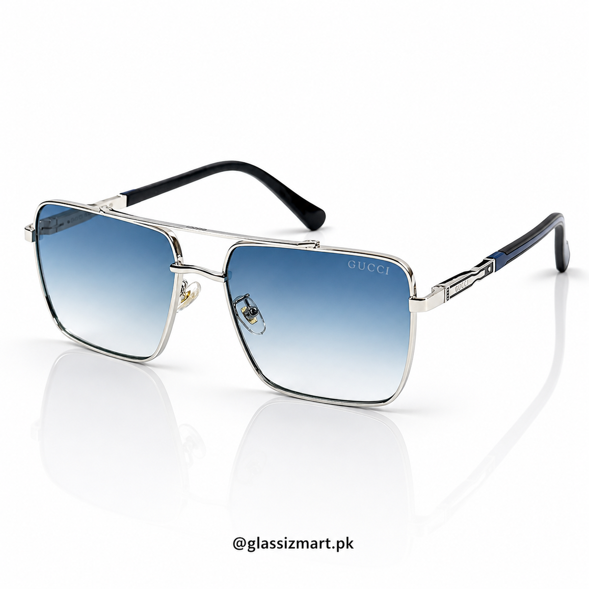 Gucci – 23223 - 60 – Silver Blue - Metal - Sunglasses – Unisex
