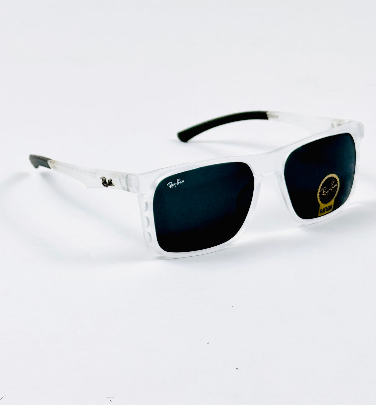 RayBan – 83103 – 56 – White Black –  Acetate- Sunglasses – Unisex (Glass Lens)